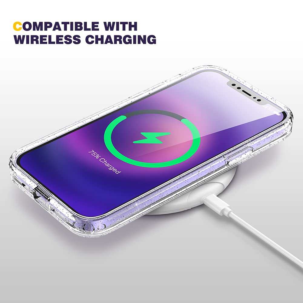 Diaclara Designed For Iphone 12/12 Pro Case, Full Body Rugged Case With Built In Touch Sensitive Anti Scratch Screen Protector,