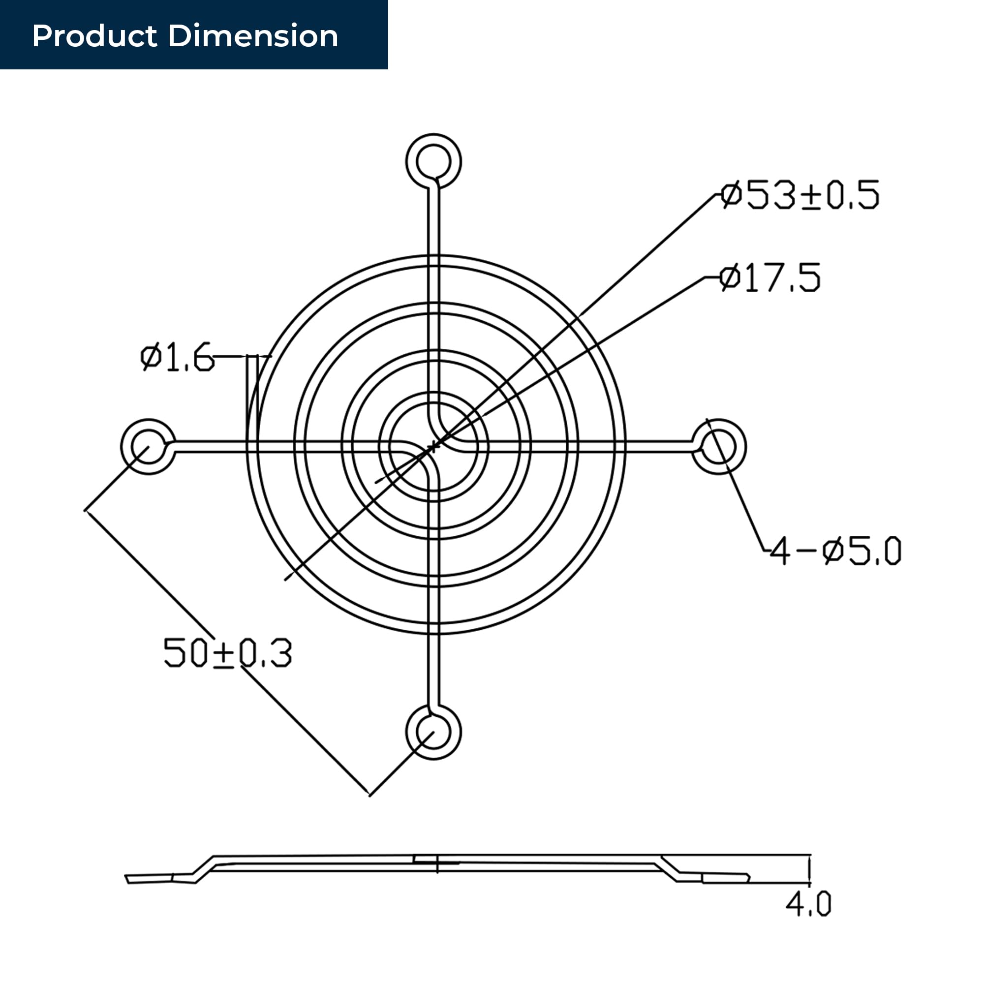 60Mm Black Finger Grill (2 Pack)