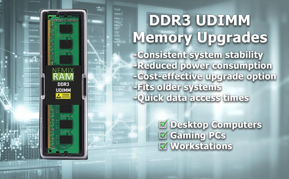 Nemix Ram 16Gb (2X8Gb) Ddr3 1333Mhz Pc3 10600 2Rx8 1.35V 240 Pin Non Ecc Udimm Unbuffered Desktop Memory Kit