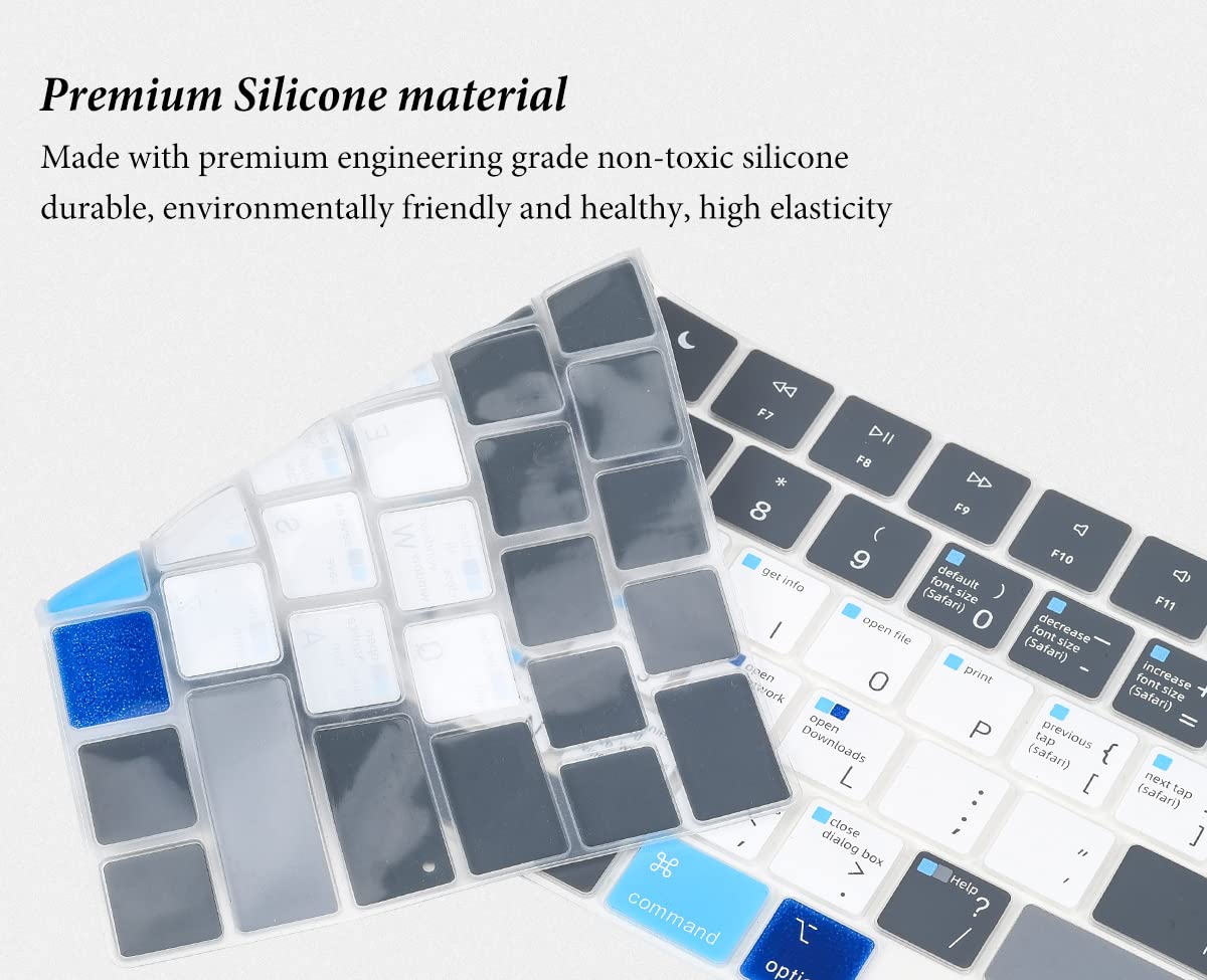 Keyboard Cover With Mac Os Shortcut Hot Keys For Apple Macbook Pro 14 Inch A2442 A2779 A2918 A2992 2021 2023/Pro 16 Inch A2991 A