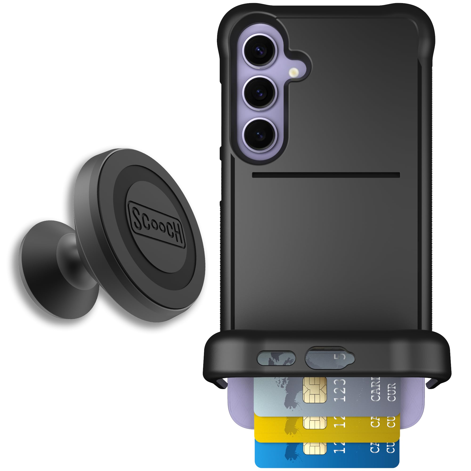 Scooch for Samsung Galaxy S25 Plus Case with Card Holder, Wingmate Wallet Case with Hidden Card Slot and RFID Protection for 4 C