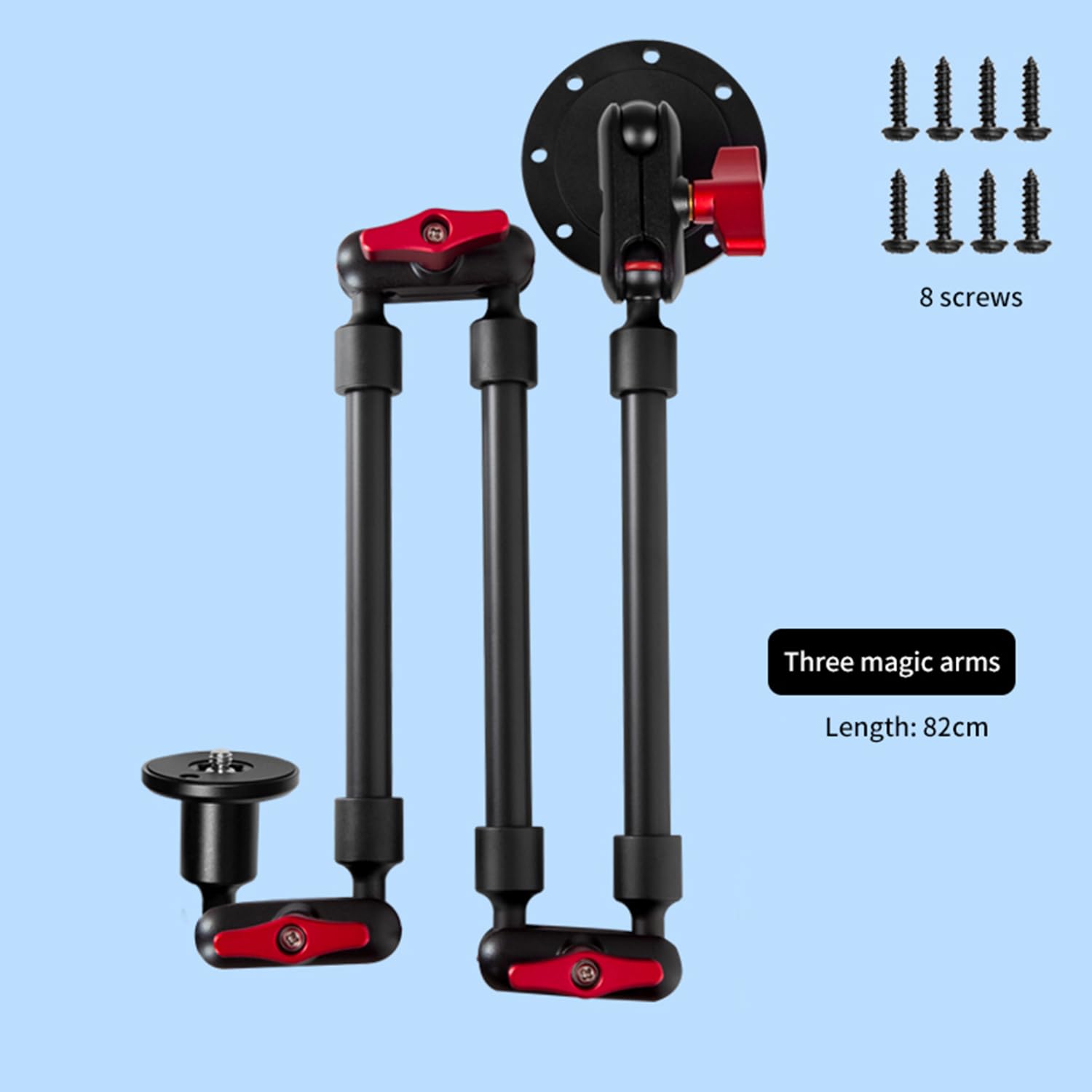 Goinwave Adjustable Mobile Phone Holder For Desk, Wall And Ceiling Mount - Metal Base +60Cm Arms + Phone Clip