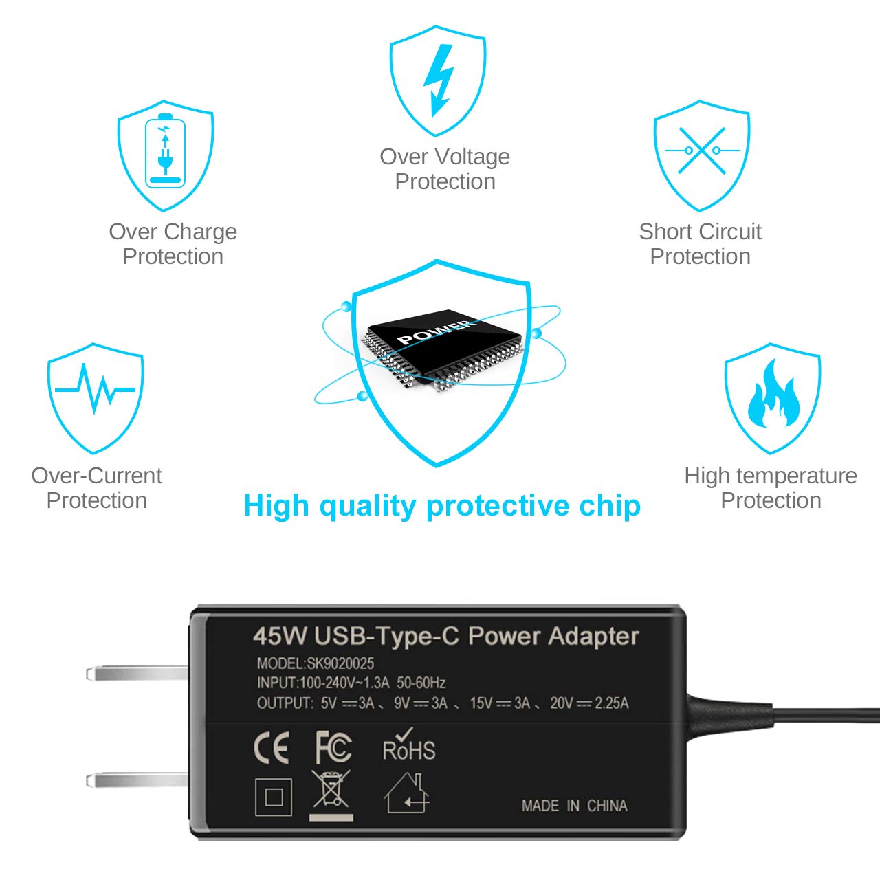 Usb Type C 45W Samsung Charger For Samsung Chromebook 4 4+ Plus Xe525Qbb Xe513C24 Xe350Xba Xe310Xba Xe521Qab Xe520Qab Pa 1300 87 W16 030N1A Usb C Power Supply Adapter