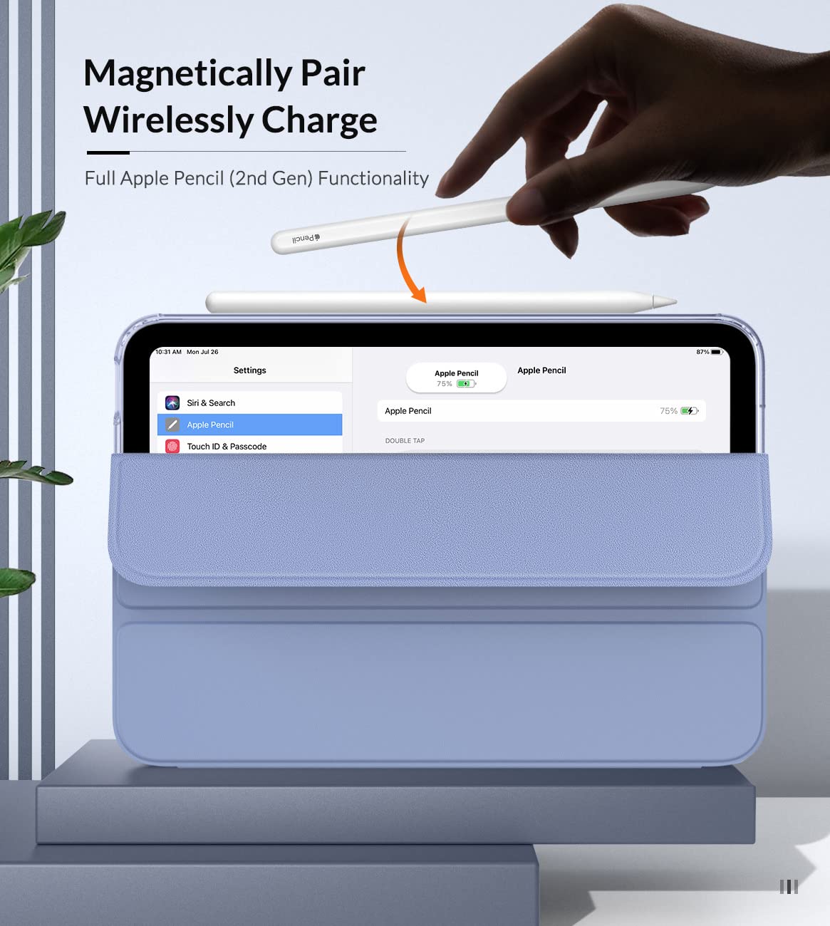 MoKo Case Fit New iPad Mini 7 (A17 Pro) 2024, iPad Mini 6th Generation Case 2021 (8.3 inch), iPad Mini 6 Case, Soft TPU Translucent Frosted Back Cover Case for iPad Mini 7th, Grayish Purple