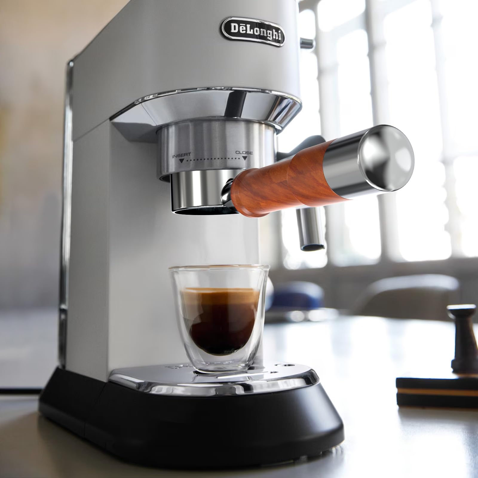 51Mm Espresso Bottomless Portafilter 3 Ears Fit For Delonghi Ec680, Ec685 & Ec885 Espresso Machine, 100% Stainless Steel Bottoml