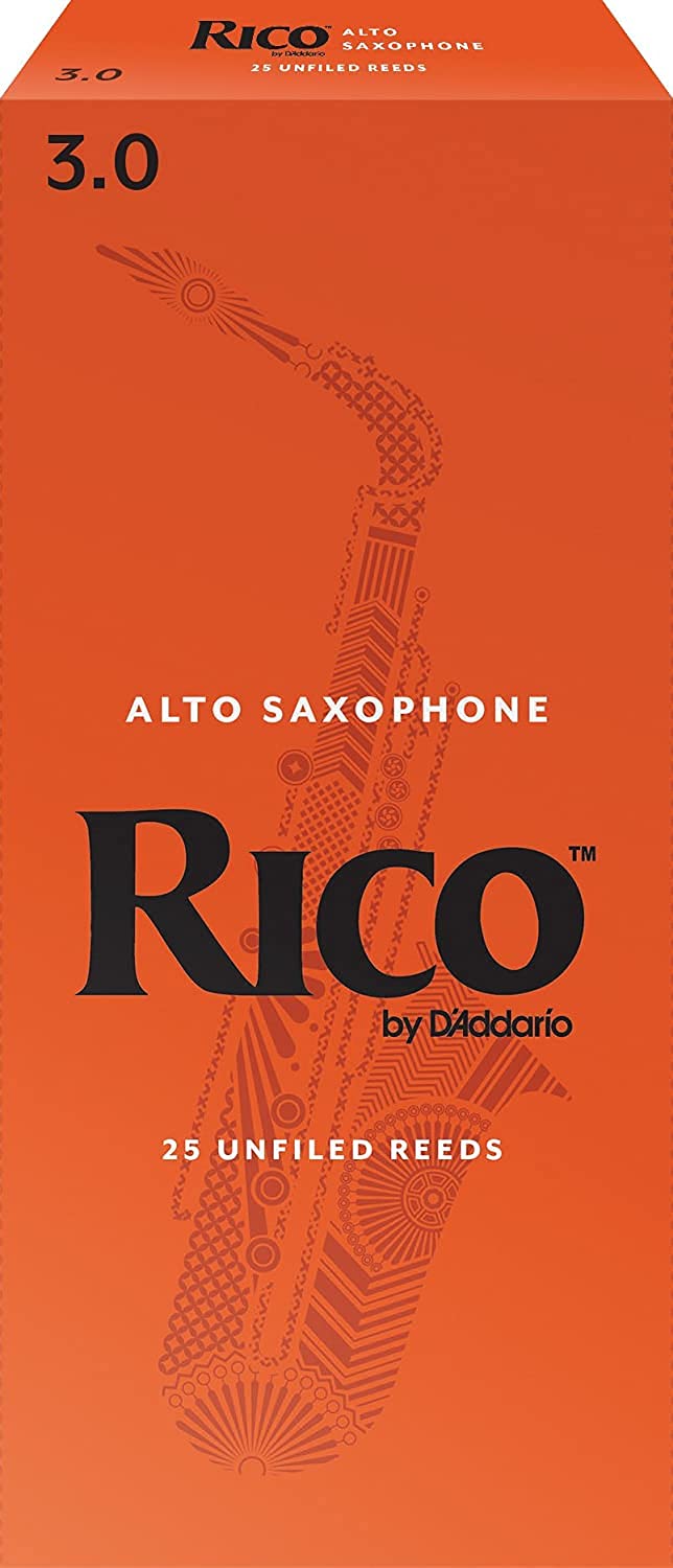 DAddario Woodwinds, Rico Saxophone Reeds, Alto Sax, RJA2530, Strength 3.0, 25-Pack