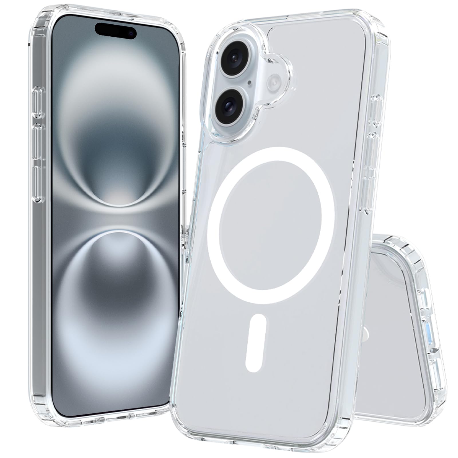 2024 Magnetic For 16 Case,Military Grade Drop Tested,Shockproof Anti Scratch Clear Thin Slim Phone Case.Clear Magnetic.