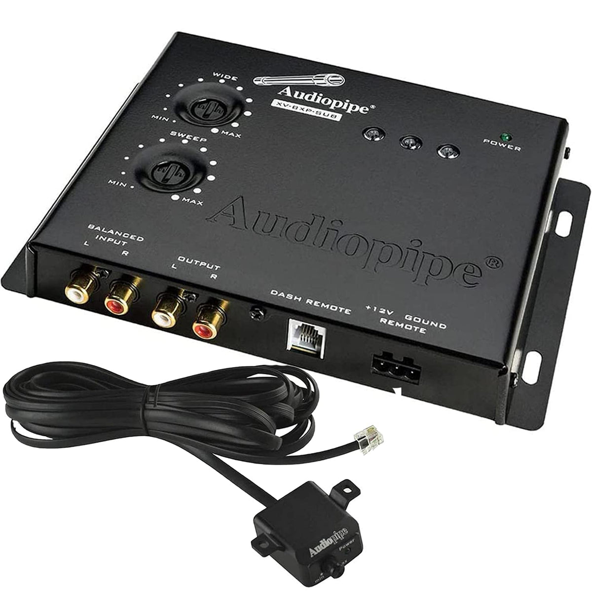 Audiopipe Xv Bxp Sub 15V Car Audio System Digital Sound Equalizer Epicenter Enhancer Restoration Signal Processor Bass Booster W/ Remote Knob, Black