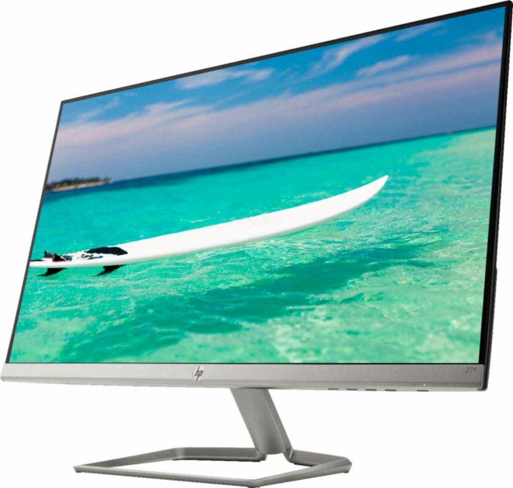 HP 27' Widescreen IPS LED Full HD (1920x1080) Monitor, 5ms Response Time, 10,000,000:1 Contrast Ratio, FreeSync, 2X HDMI and 1x VGA Input, 178� View Angle, 75Hz Refresh Rate, Natural Silver