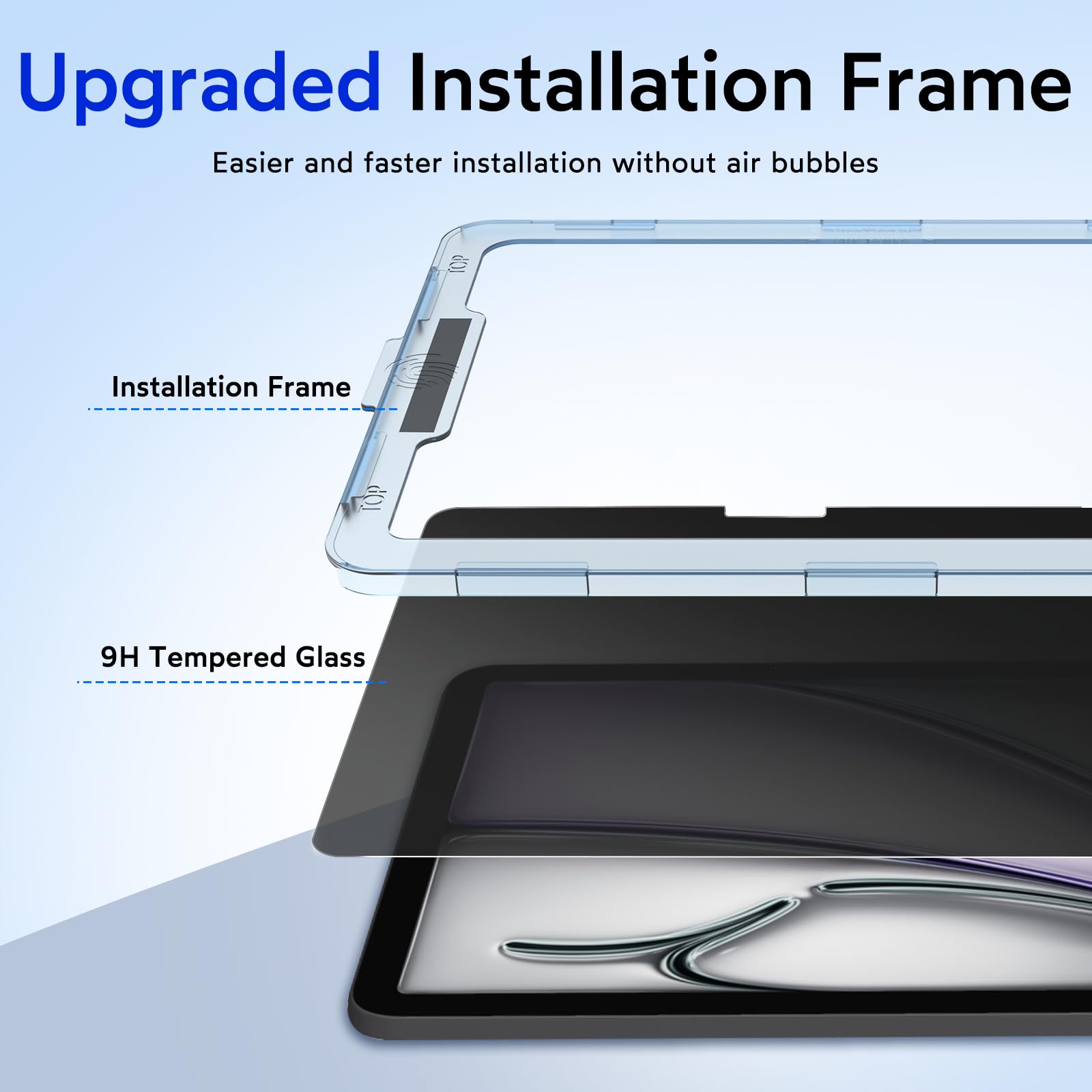 Mobdik Privacy Screen Protector Compatible With Ipad Air 13 Inch 2024 M2 [Anti Spy] [9H Tempered Glass] [Ez Kit]   1 Pack