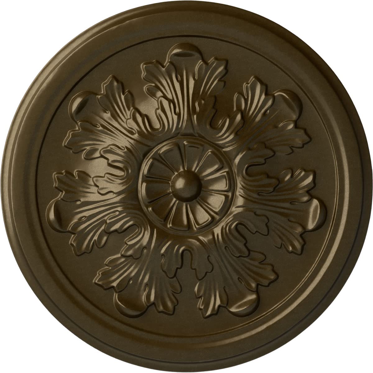 Ekena Millwork Cm12Lebrs Legacy Acanthus Ceiling Medallion, 12 3/4''Od X 7/8''P (Fits Canopies Up To 3 1/2''), Hand Painted Bras