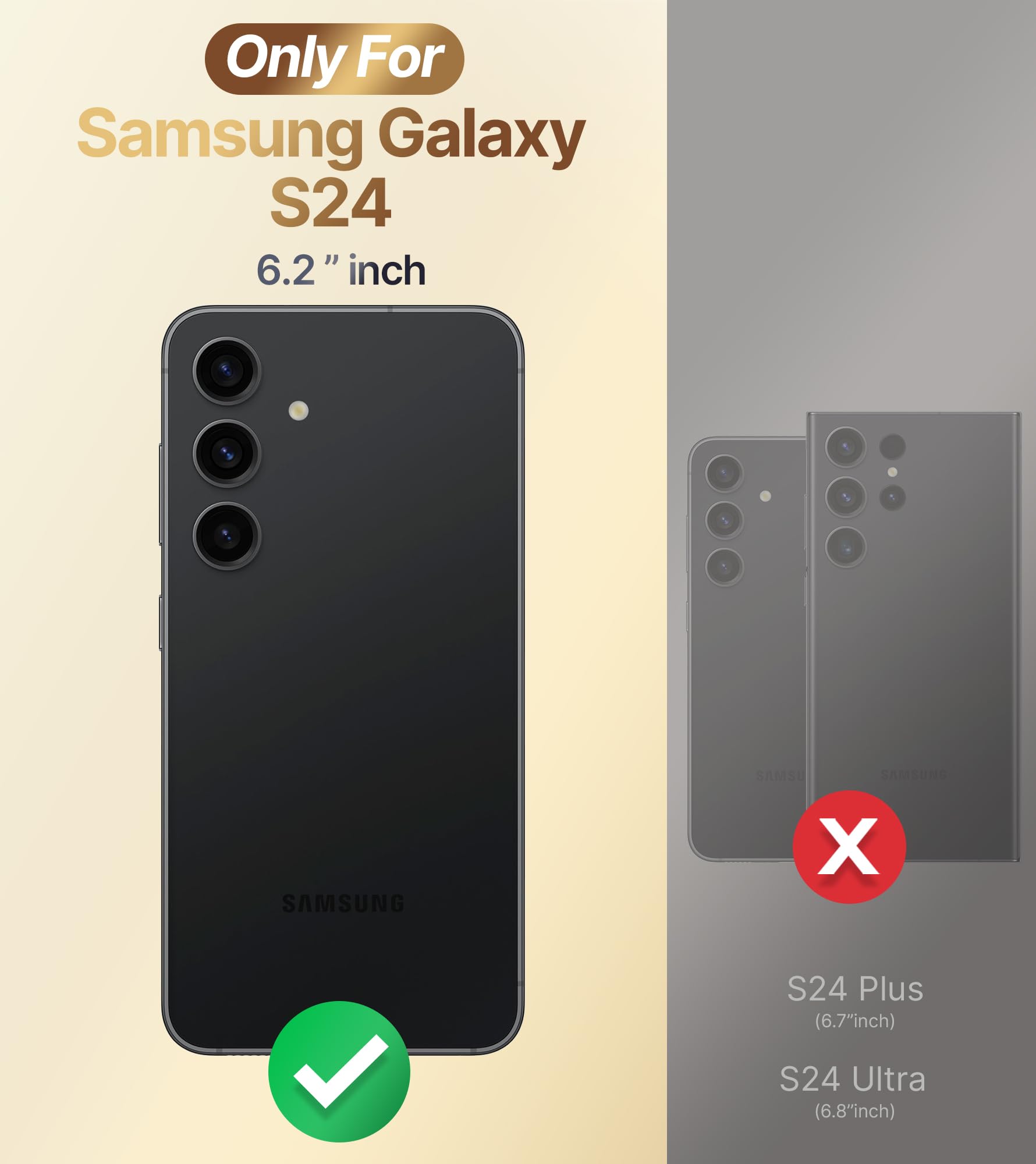 Xyz For Galaxy S24 Case With Stand, Samsung S24 Case With Double Ring, Women Girls Bling Luxury Protective Phone Case Heart For