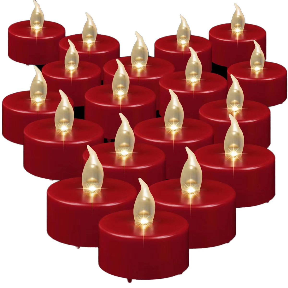 Led Tea Lights Flameless Candles: Battery Operated Bulk 24-Pack Realistic And Bright Flickering Long Lasting 200 Hours Electric 