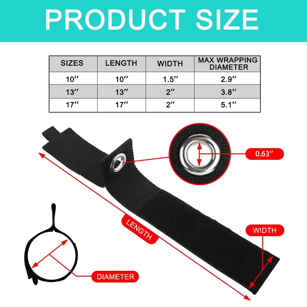 Heavy Duty Storage Straps   9 Pack Hook And Loop Hanging Extension Tool Cord Straps Organizer For Cable Management, Rope, Hoses,