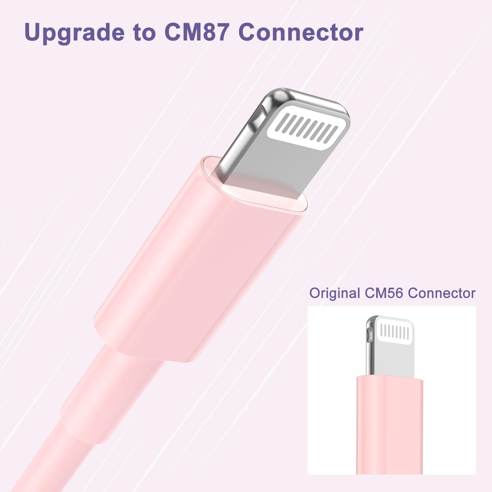 2Pack 10Ft Iphone Charger, [Apple Mfi Certified] Long Iphone Charger Cord 10 Ft, Apple Lightning To Usb Cable, 10 Foot Fast Charging Cords For Iphone Charger 14/13/12/11/13 Pro/13 Max/X/Xs/Xr/Xs,Pink