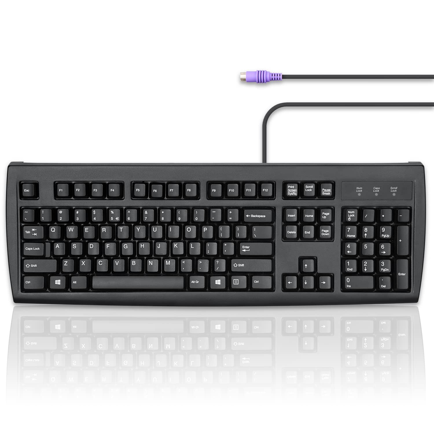 Perixx Periboard 107 Wired Ps2 Full Size Keyboard, Us English Layout