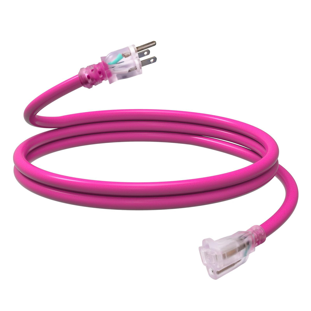 Ep 6 Ft Outdoor Extension Cord With Lighted End, 12/3 Gauge Sjtw Heavy Duty Extension Cable With 3 Prong Grounded Plug, 15Amp 18
