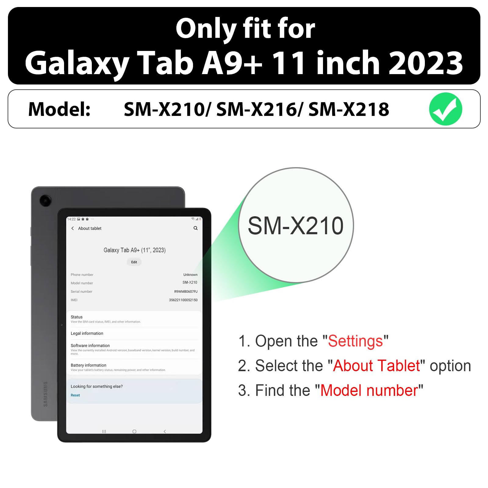 Timecity Case For Samsung Galaxy Tab A9+/ A9 Plus Case 11 Inch (Sm X210/X216/X218), Full Body Protective Case With Screen Protec