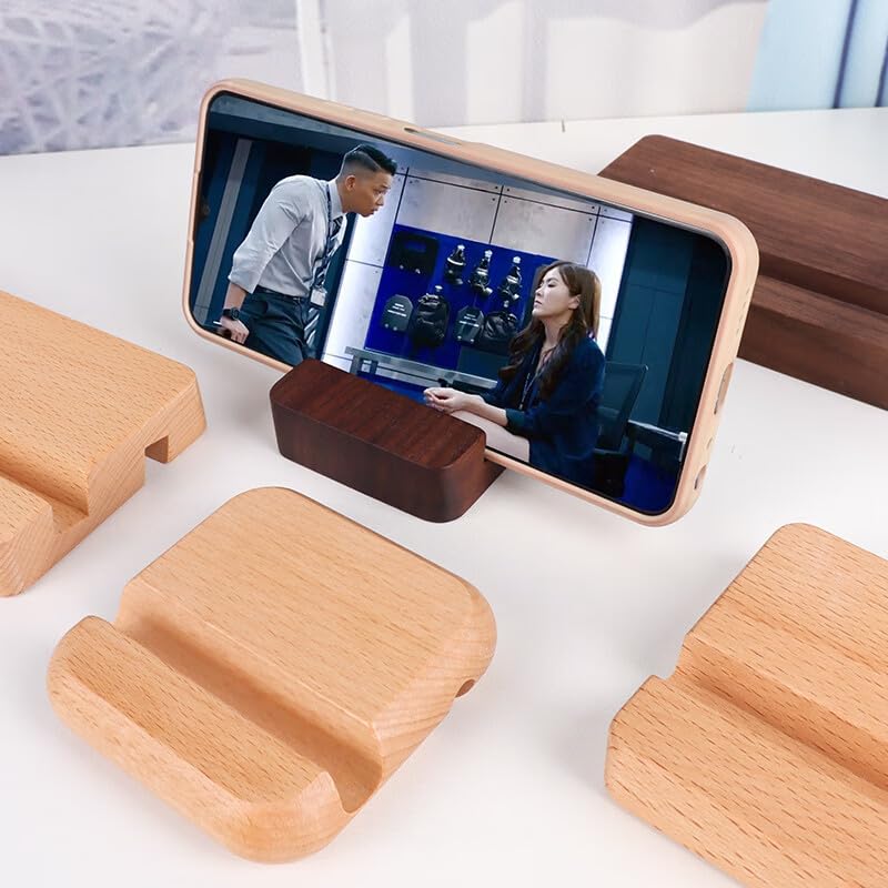 Lucentis Wood Phone Stand, 2 X 8 X 8 Cm, Wooden Phone Holder (Beech Wood, Round Shape, Single Slot)