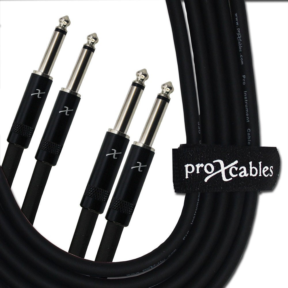 ProX XC-DP05 5' Dual 1/4' TS-M to Dual 1/4' TS-M Unbalanced High Performance Audio Cable