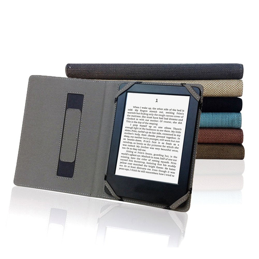 Natural Linen Case Cover For 6' Ebook Reader Universal Hemp Case Cover For Sony/Kobo/Tolino/Pocketbook 6Inch Ebook Ereader (Slate Gray)