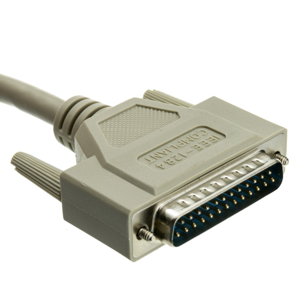 Cablewholesale Bidirectional Printer Cable, Db25 Male To Db25 Male, 18 Twisted Pairs, A/A Type, Beige, 6 Feet, Db25 Printer Cabl