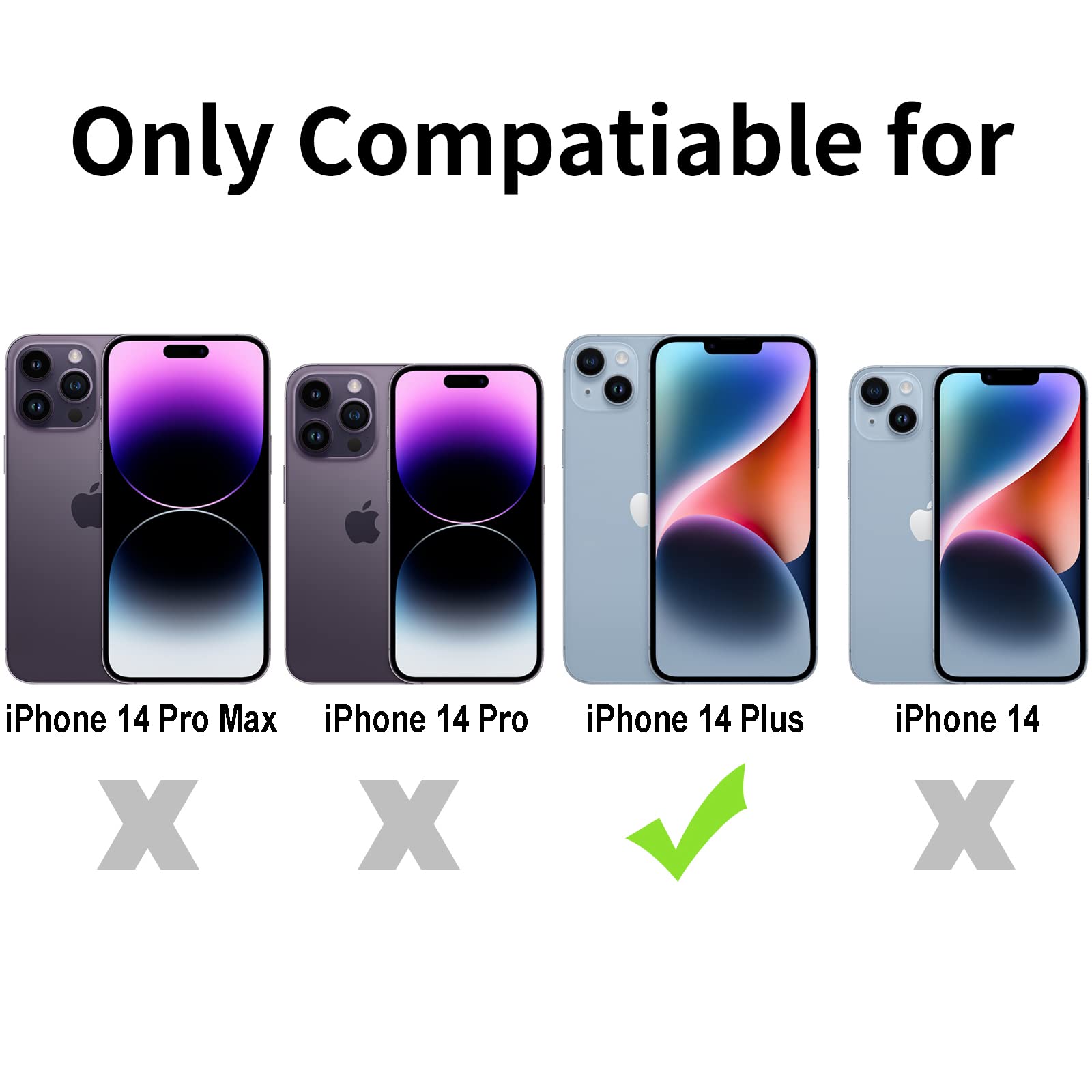 Tenoc Phone Case Compatible With Iphone 14 Plus, Clear Case Non Yellowing Protective Bumper Hard Back Cover For 6.7 Inch