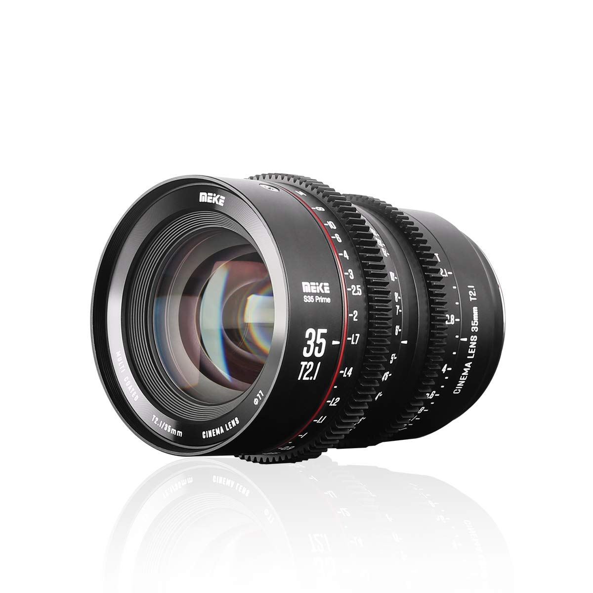 Meke 35Mm T2.1 Super 35 Prime Manual Focus Cinema Lens For Ef Mount Cine Camera Compatible With C200 C300 Ii, Red Komodo, Bmpcc