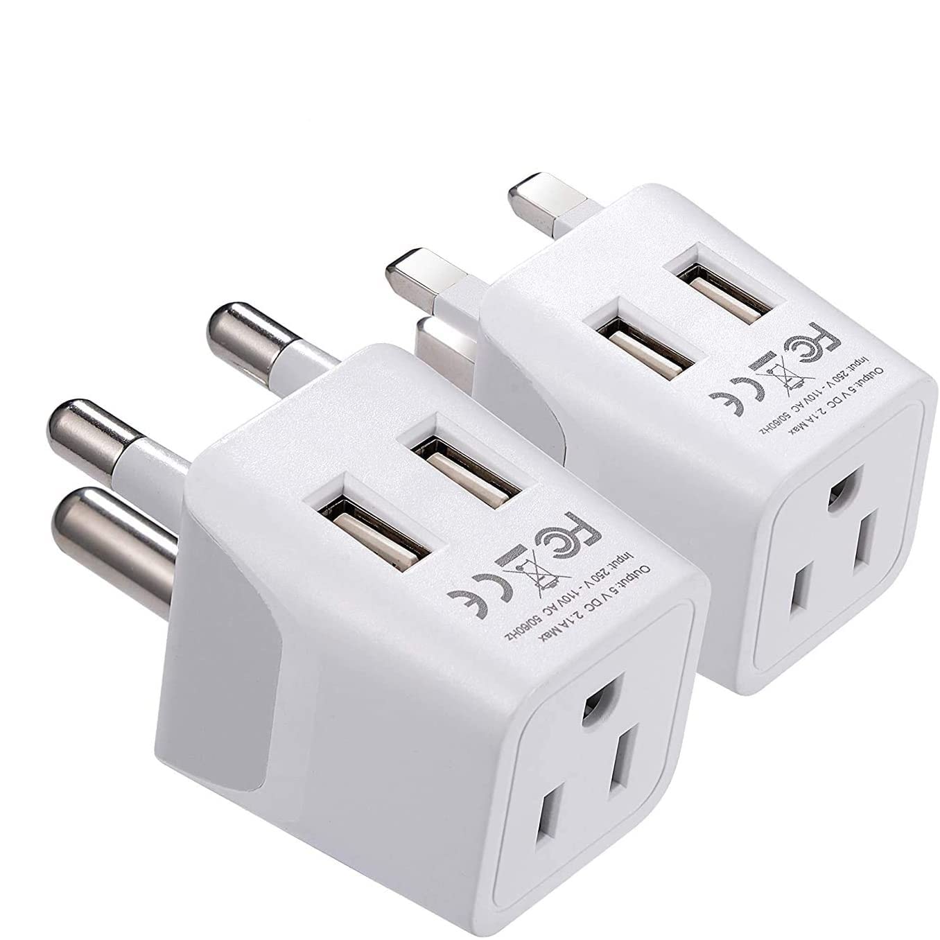 Ceptics South Africa Travel Plug Set   With 2 Usb + Usa Socket Input   Type M And Type G   Ultra Compact   Safe Grounded Perfect