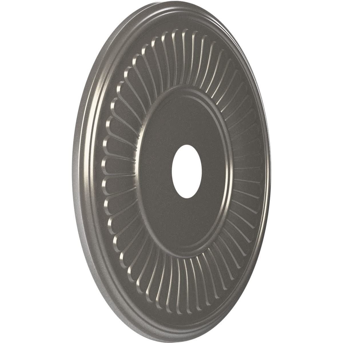 Ekena Millwork 22Od X 3 1/2Id X 1P Berkshire Thermoformed Pvc Ceiling Medallion (Fits Canopies Up To 10 1/8), Aged Dark Steel