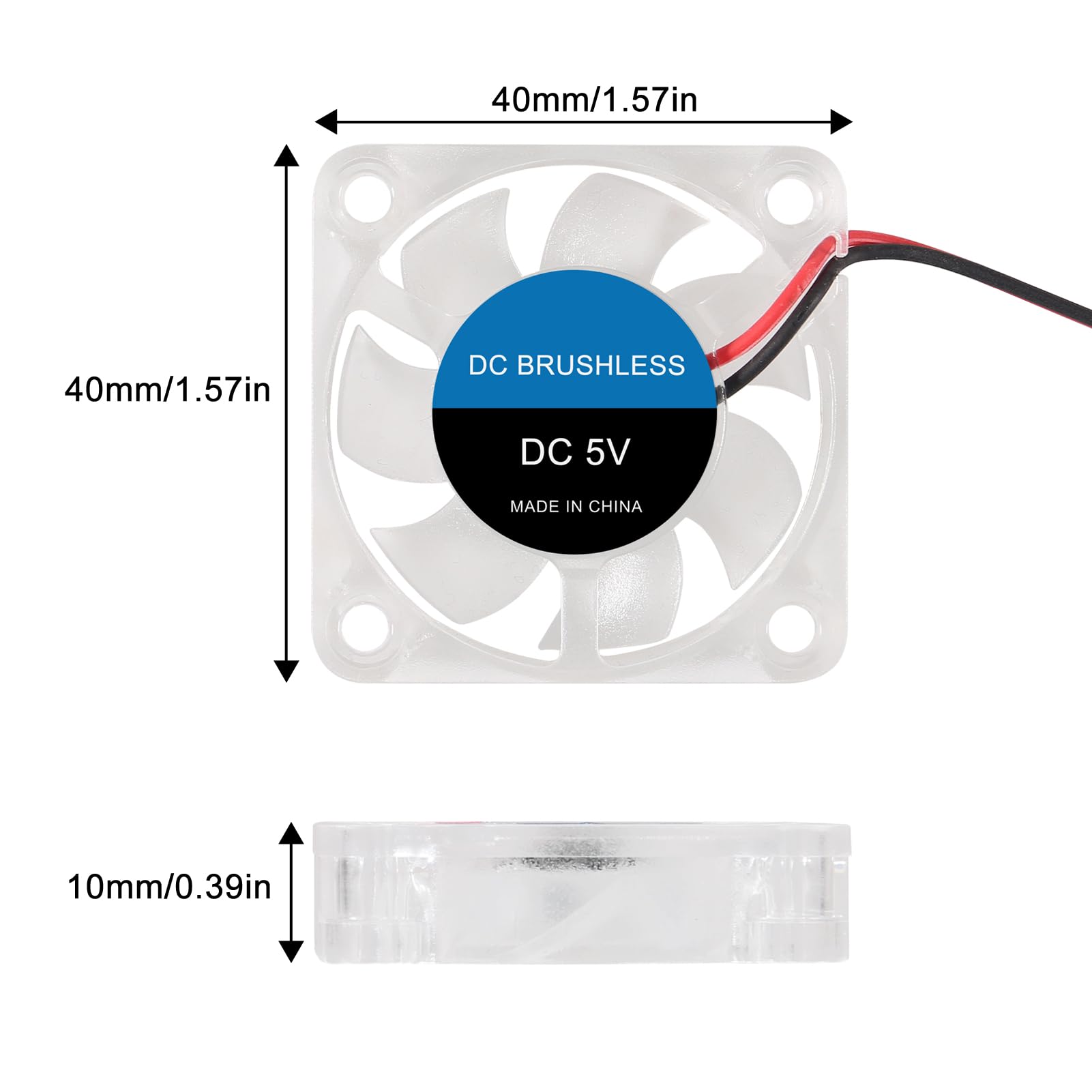 4Pcs Cooling Fan 24V 4010 40X40X10Mm Dc 24V Brushless Cooling Fans 40Mm Fan Blue Led Cooler Fan 2 Pin For 3D Printer