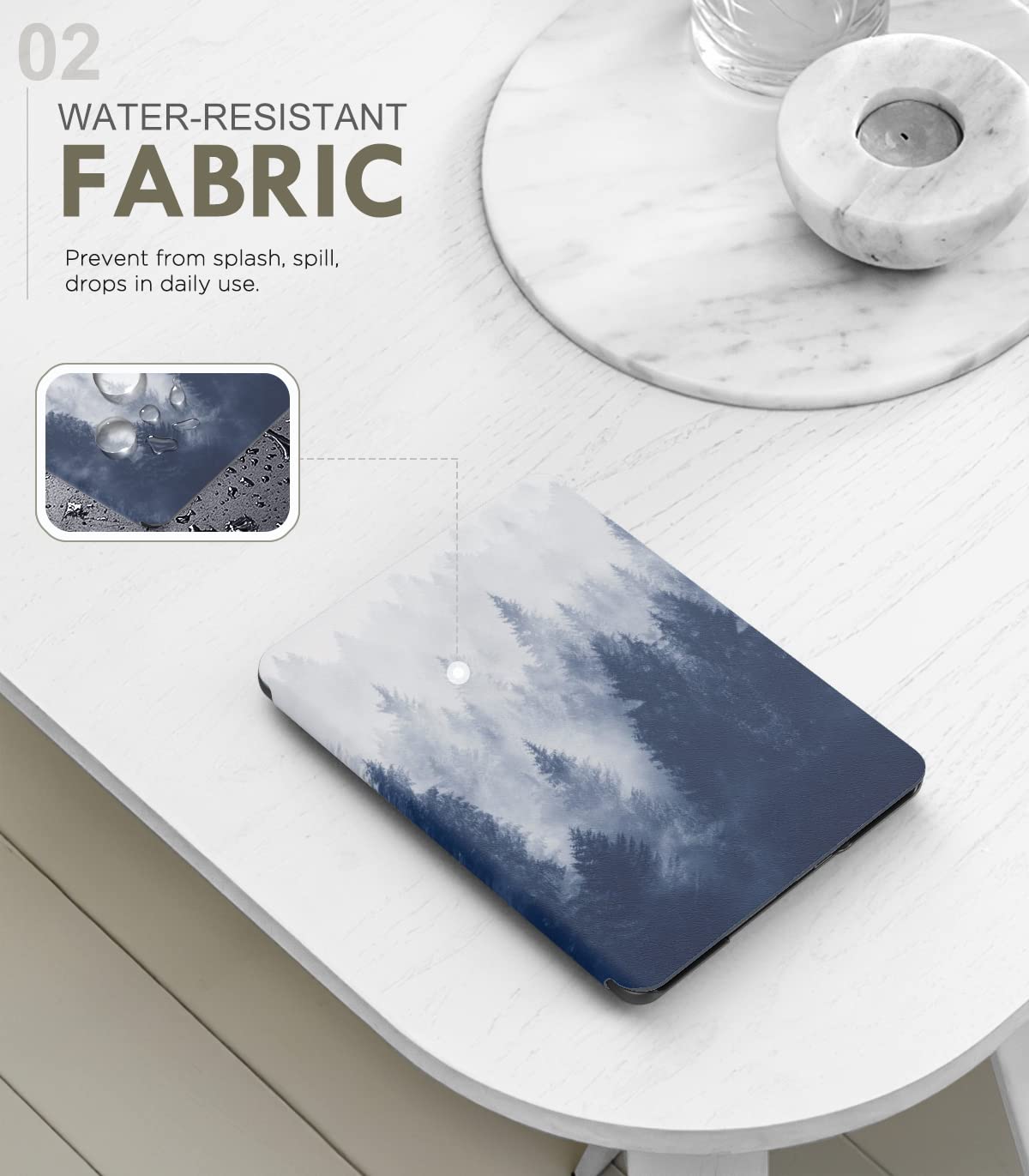 MoKo Case for 6.8' Kindle Paperwhite (11th Generation 2021) and Kindle Paperwhite Signature Edition, Light Shell Cover with Auto Wake/Sleep for Kindle Paperwhite 2021 E Reader, Gray Forest