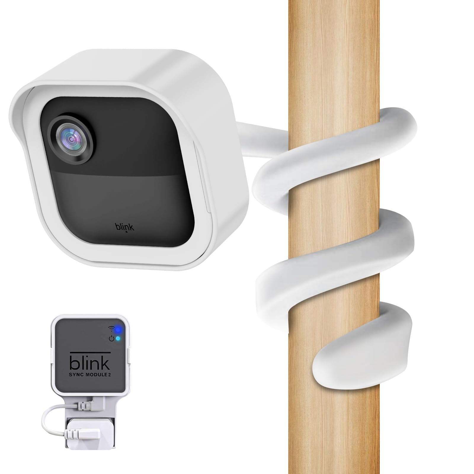 All New Flexible Twist Mount Compatible With Blink Outdoor (4Th &3Rd Gen), Weather Proof Protective Housing With Blink Sync Module Wall Mount (White)