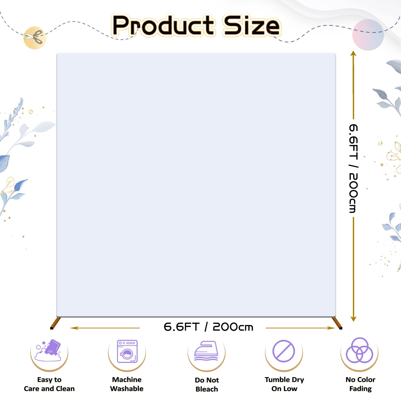 Aerwo Wedding Arch Cover 6.6X6.6Ft, Square Backdrop Cover Spandex Fitted Arch Covers, Stretchy Backdrop Stand Cover  Backdrop Pa