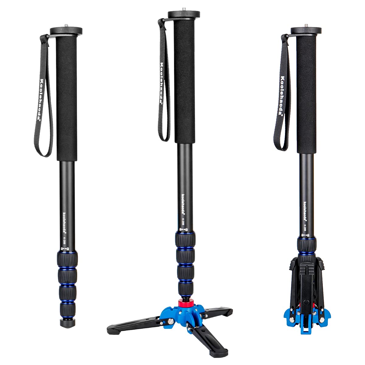 Koolehaoda Professional 65 Inch Camera Aluminium Monopod With Folding Three Feet Support Stand
