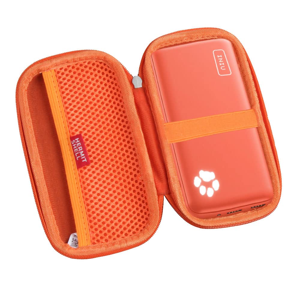 Hermitshell Hard Travel Case For Iniu Portable Charger 10000Mah Power Bank [2022 Version] (Orange)