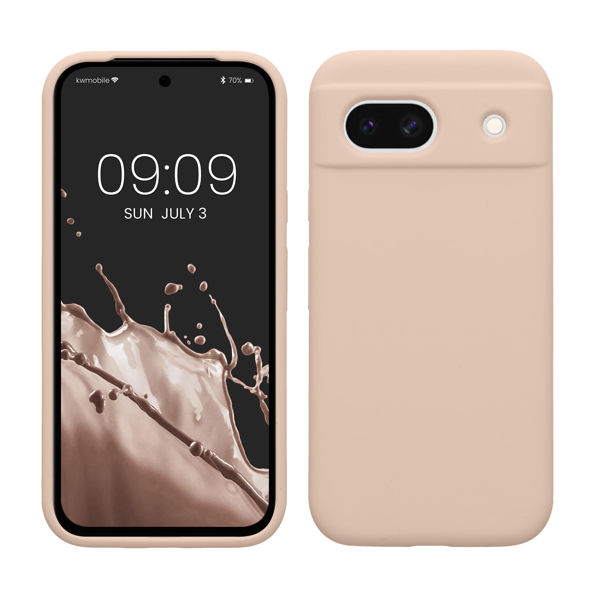 kwmobile Case Compatible with Google Pixel 8a Case - TPU Silicone Phone Cover with Soft Finish - Coconut Swirl