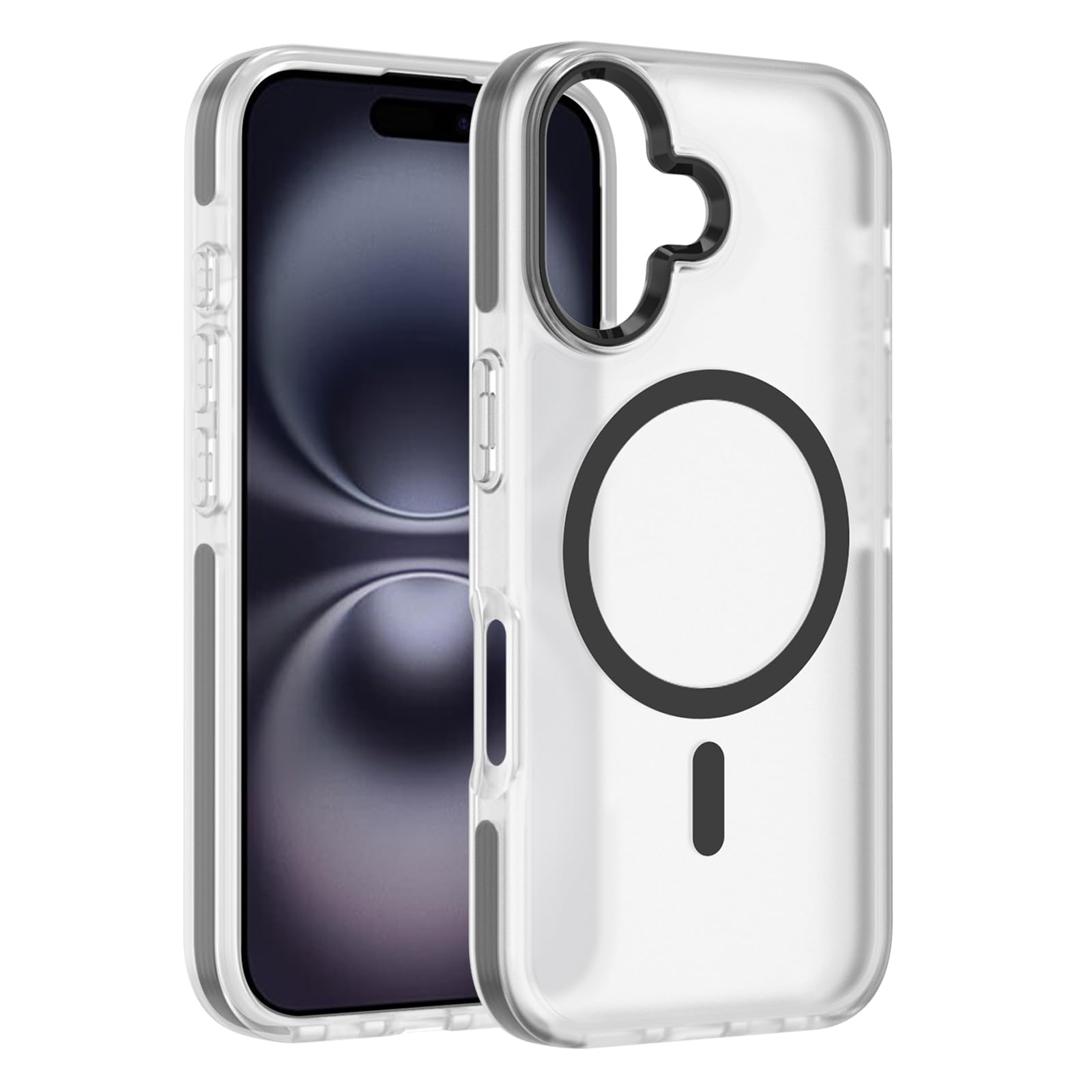 Pinlisheng 2024 New Magnetic For 16 Case,Military Grade 3 In 1 Heavy Duty Shockproof Case   Black