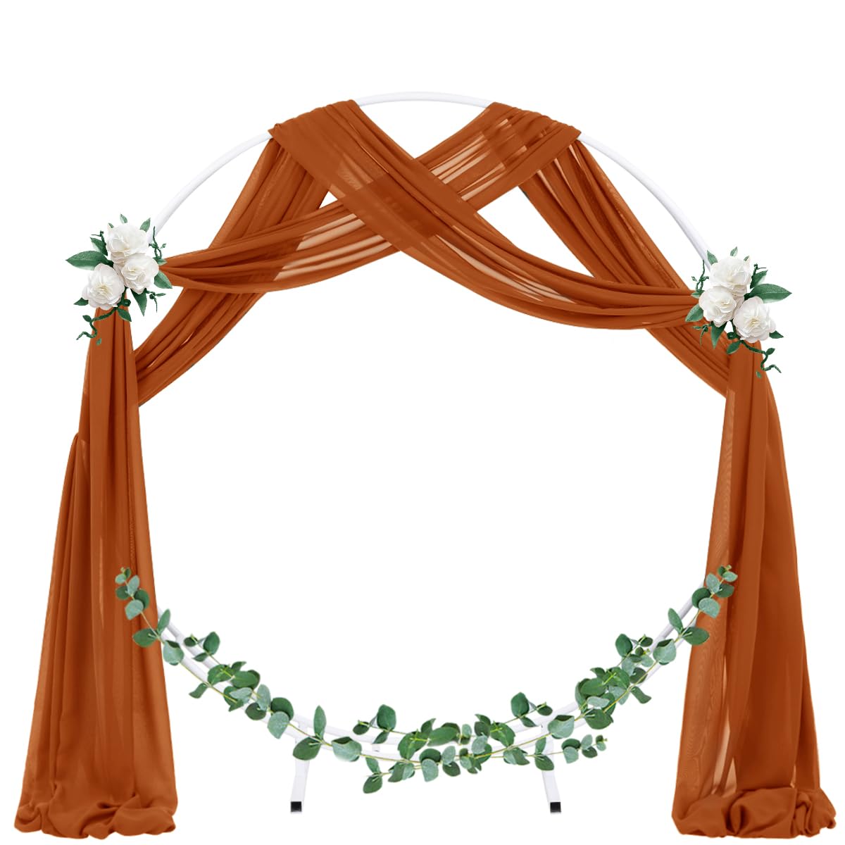 Socomi Wedding Arch Draping Fabric 1 Panel 29'' X 19Ft Terracotta Sheer Chiffon Curtain Drapes 6 Yards For Wedding Ceremony Birt