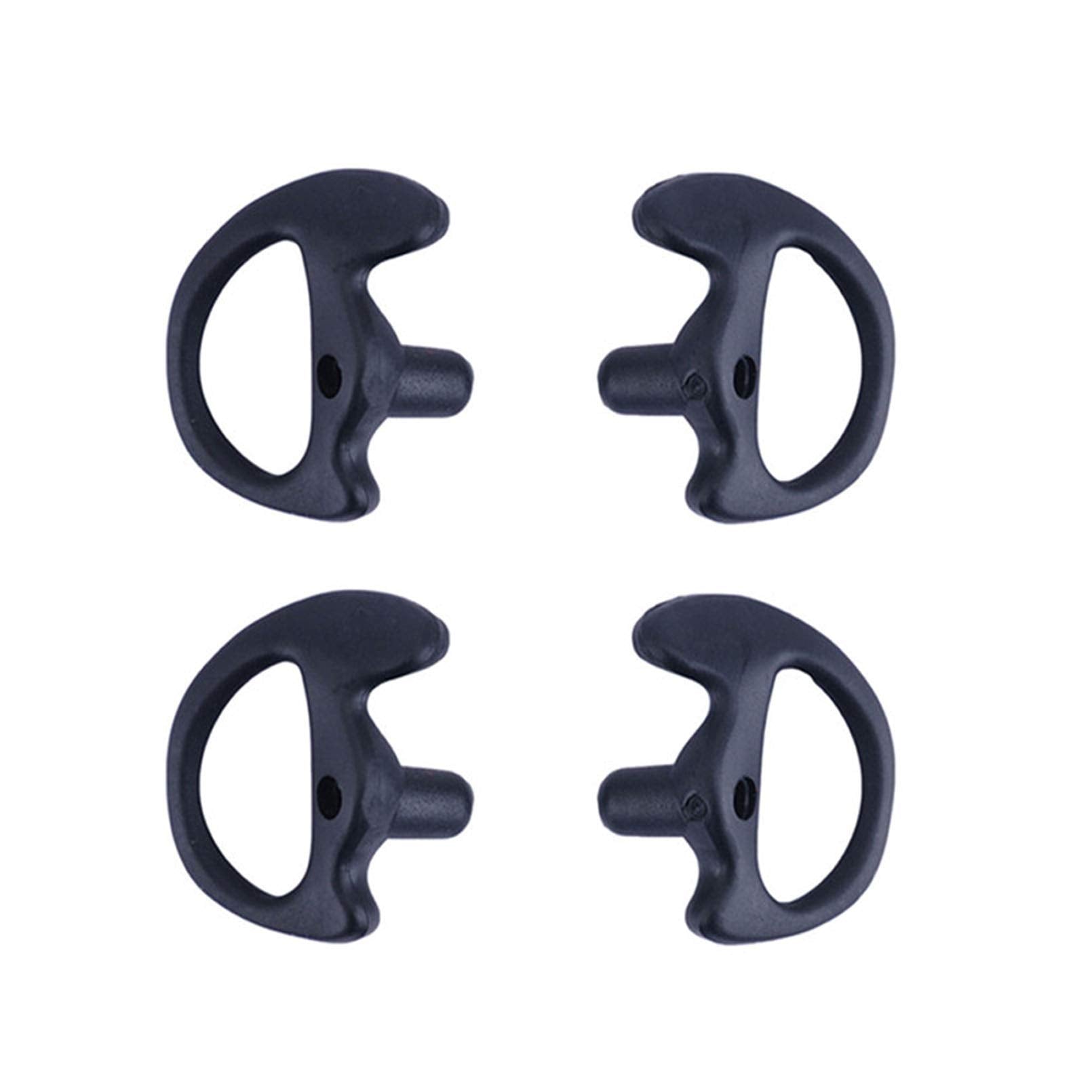 Yolipar Replacement Soft Silicone Eardud Earmold For Walkie Talkie Audio Kit Air Acoustic Tube Earpiece Headset (Black, Large(2