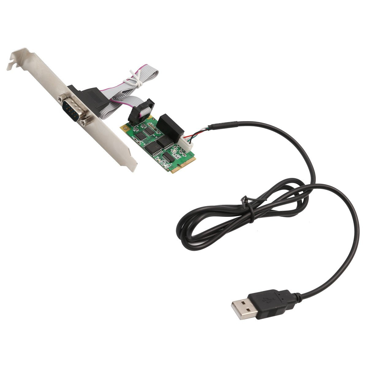Io Crest Si Mpe15062 Full Size Mini Pcie Card Or Usb 2.0 1 Port Serial Db9 Rs232/422/485 Adapter