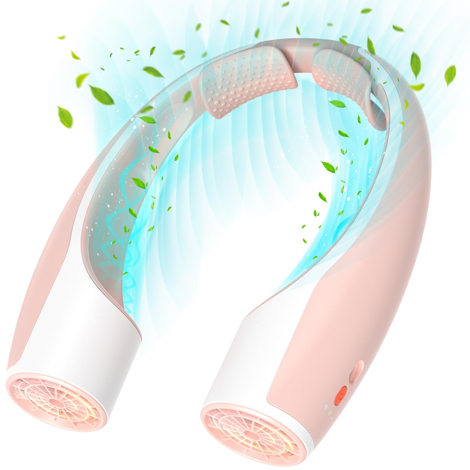 Rohent Neck Fan Portable For Travel: High Velocity 4 Speeds Cooling Personal Fan Lightweight Usb Rechargeable For Women Girls  