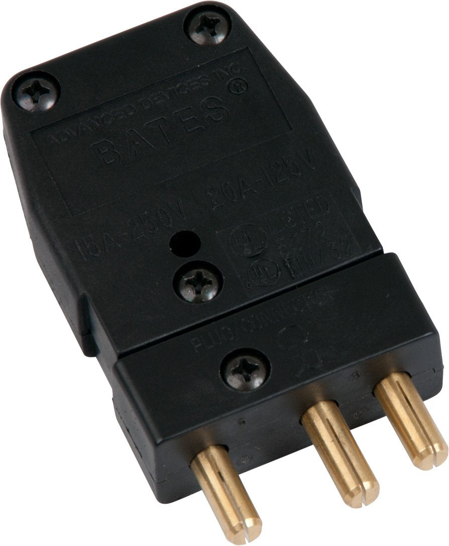 Marinco 20M Bates - Stage Pin 20 Amp, 125 Volt, Male Inline