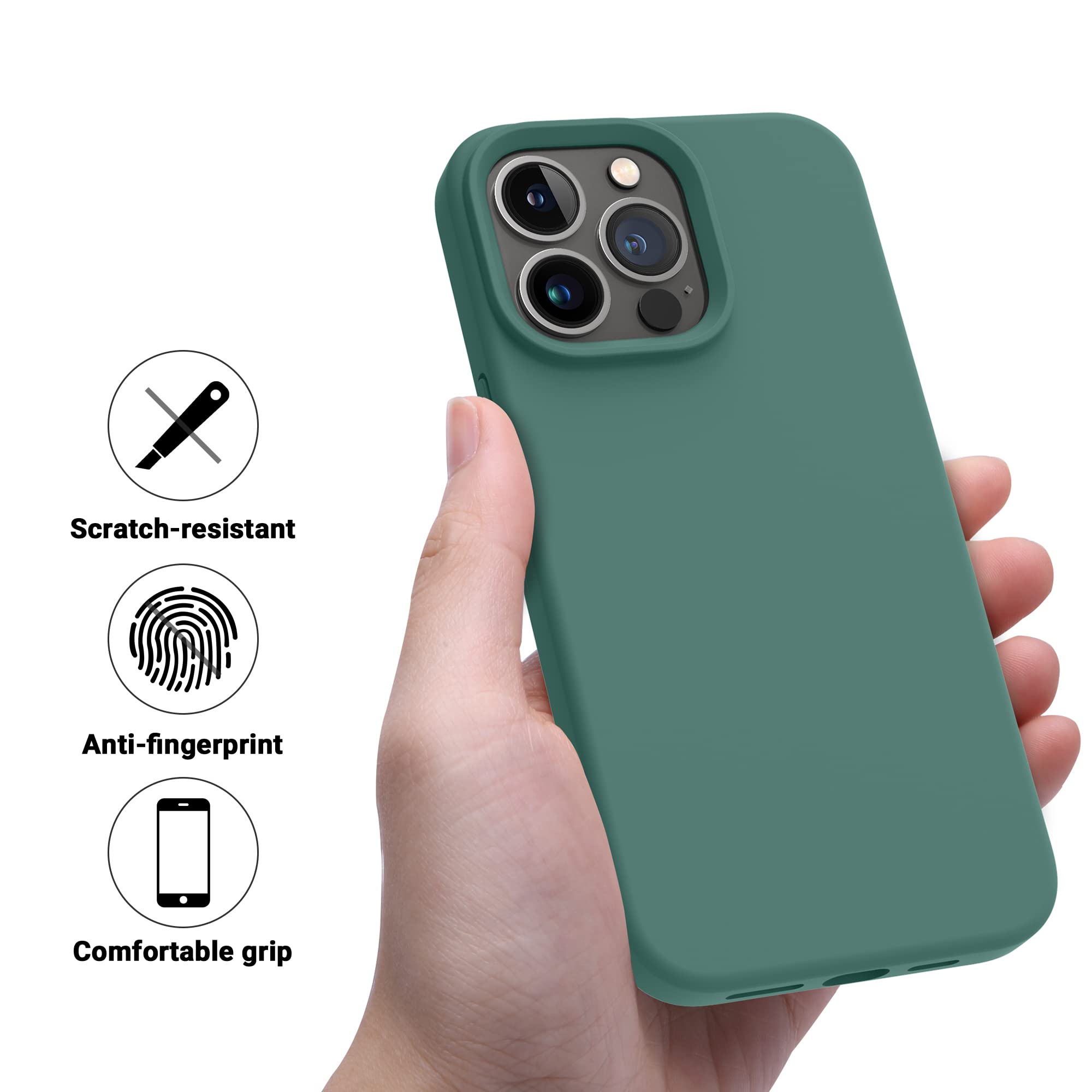 Otofly Designed For Iphone 14 Pro Case, Silicone Shockproof Slim Thin Phone Case For Iphone 14 Pro 6.1 Inch (Pine Green)