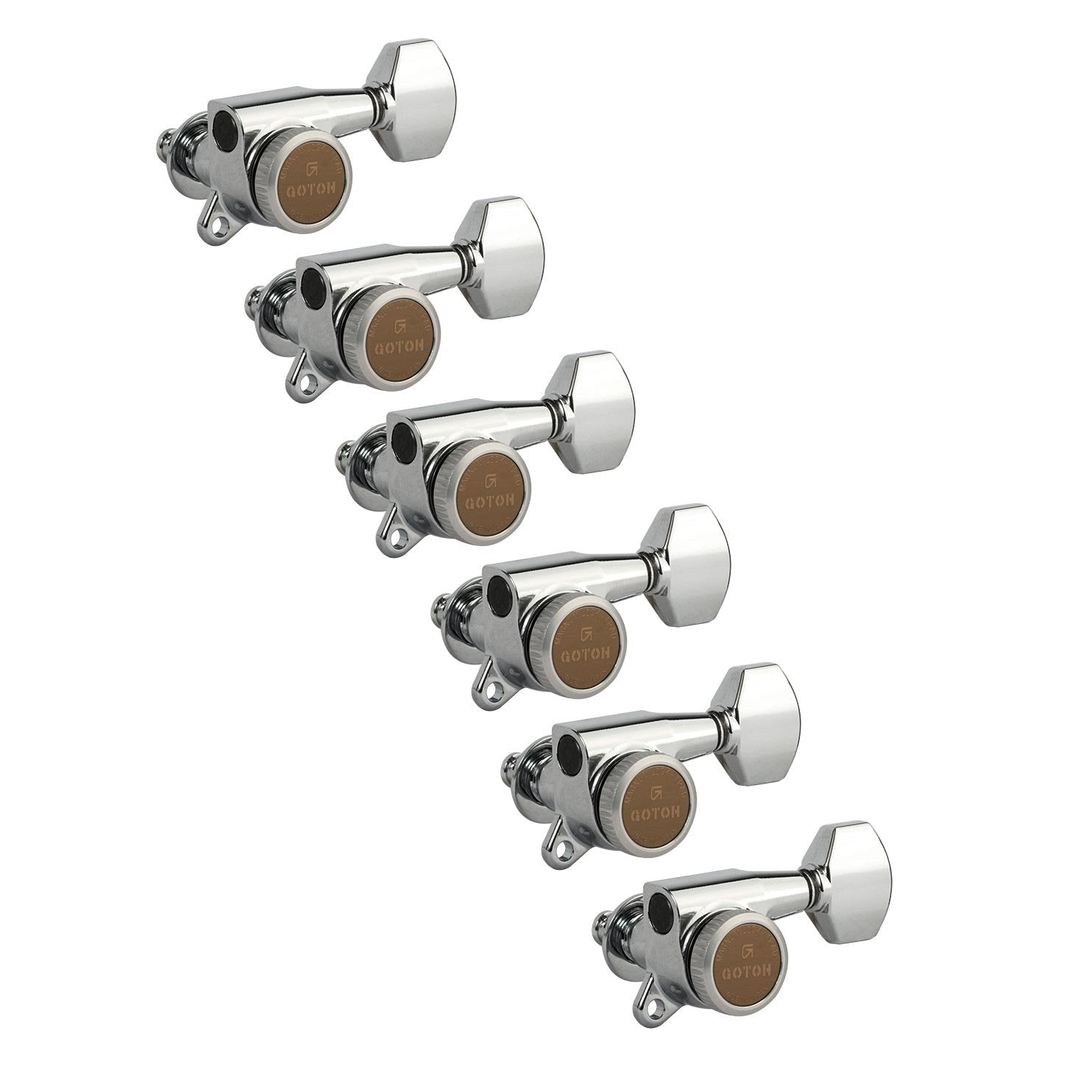Gotoh Magnum Lock Trad 6 In Line Guitar Tuners, Chrome