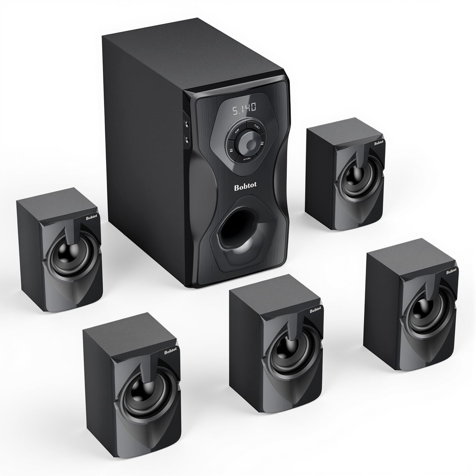 Bobtot Surround Sound System Home Theater Speakers - 700 Watts Peak Power 5.1/2.1Wired Stereo Speaker System 5.25 Subwoofer Stro