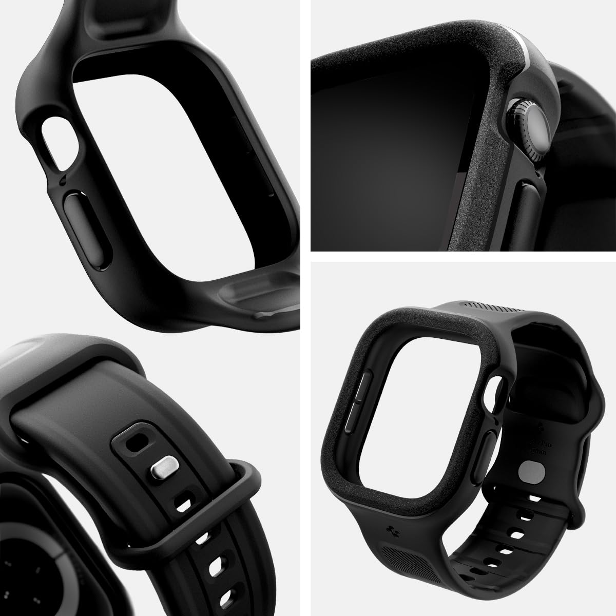 Spigen Vault Pro Designed For Apple Watch Series 10 42Mm Case With Band Protective Tpu Cover With Strap (2024) - Matte Black