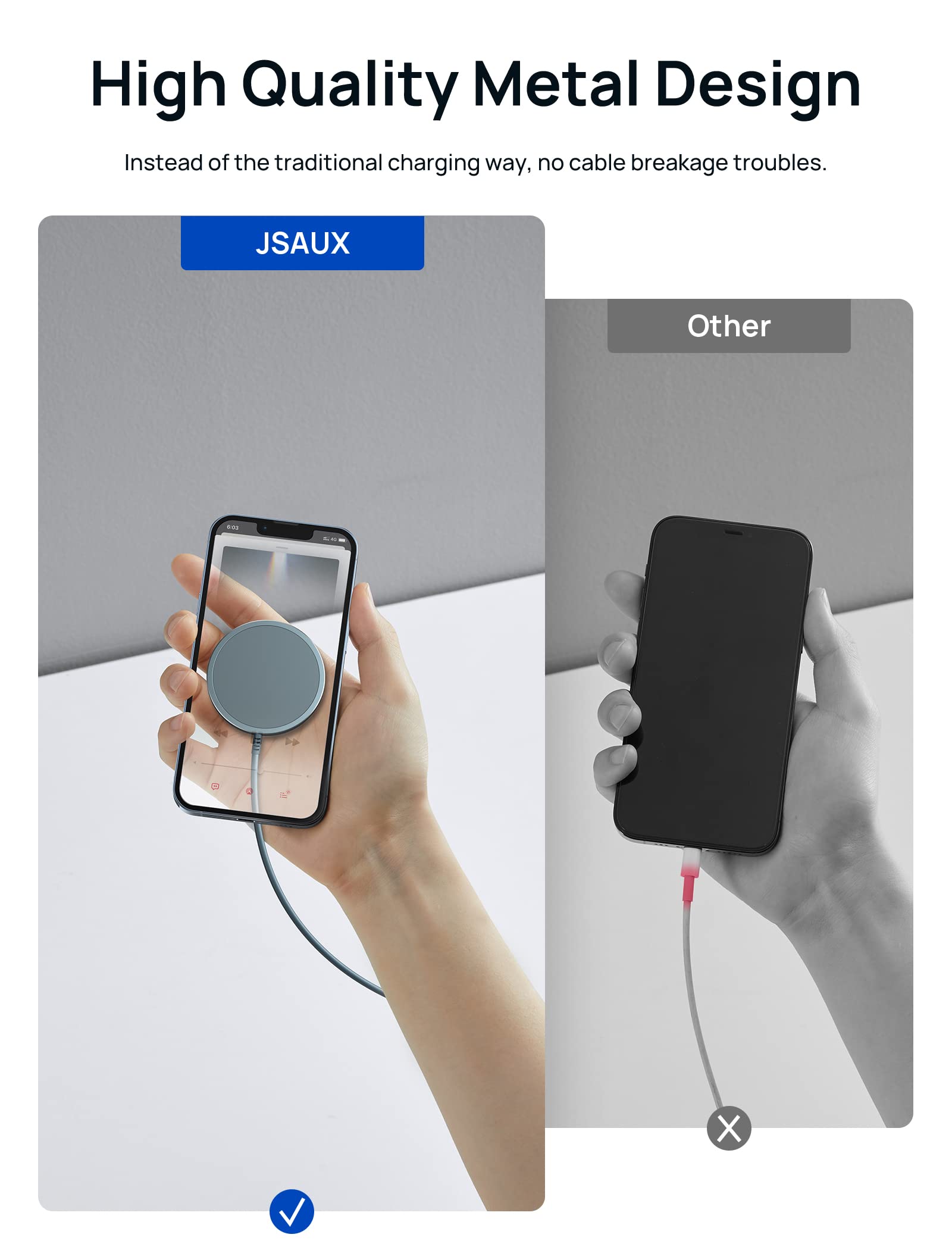 Jsaux Magnetic Wireless Charger Compatible With Magsafe Charger/Iphone 16/16 Pro/16 Plus/16 Pro Max/Iphone 15 Pro Max Plus/Iphon