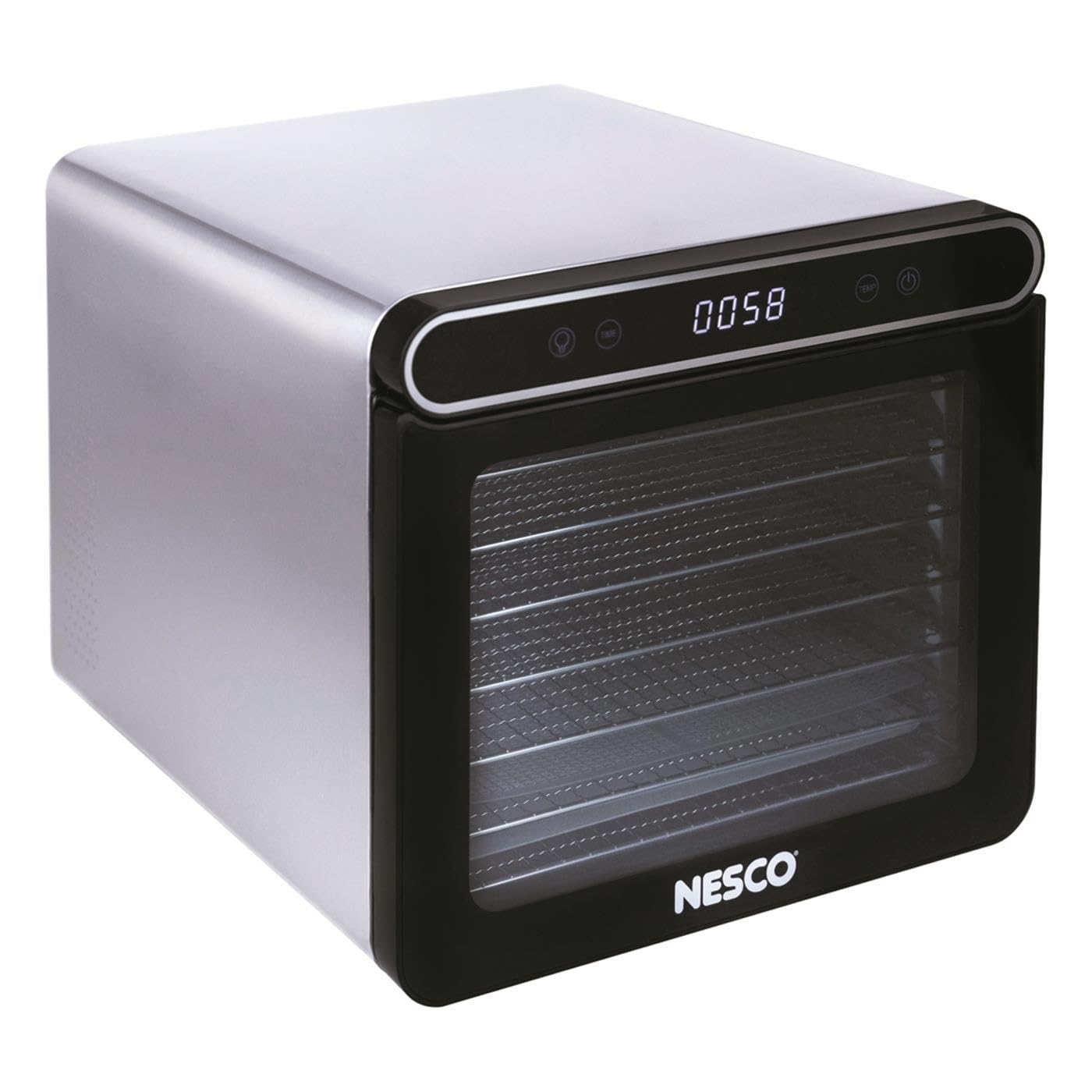 Nesco Fd 7Ssd Digital Food Dehydrator For Beef Jerky, Dried Fruit And Dog Treats, 7 Stainless Steel Trays, Silver