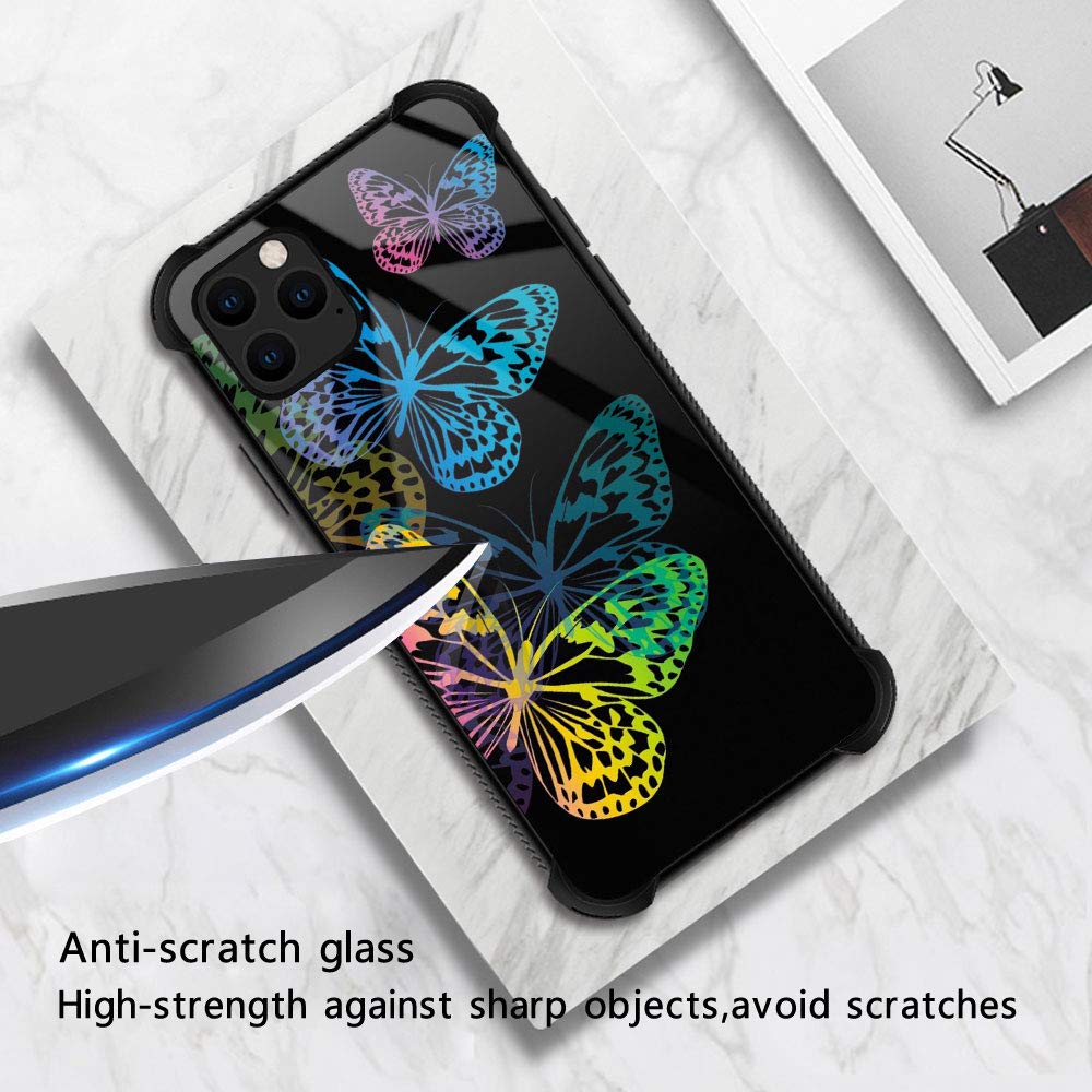 Zhegailian Case Compatible With Iphone 12 Pro Max,Colorful Butterfly Case For Iphone 12 Pro Max For Girls Women,Pattern Design A